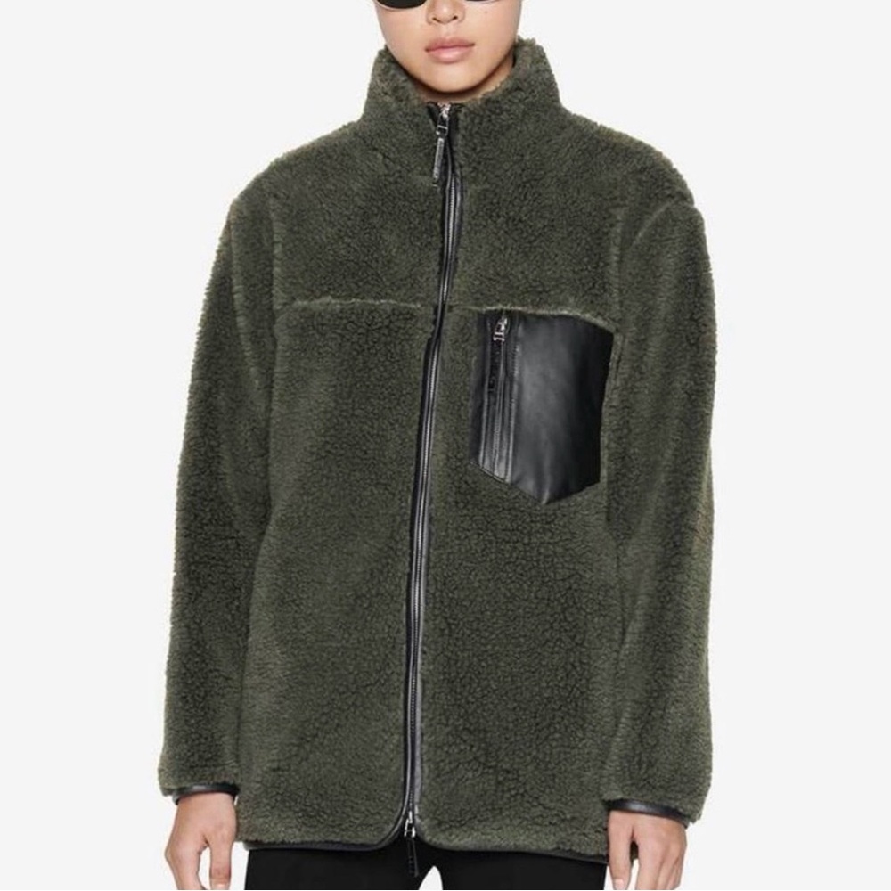 Anine Bing Olive Green Jacket with Black Accents